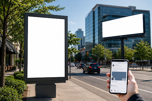 How Outdoor Signage and Digital Ads Work Together to Strengthen Local Brand Visibility